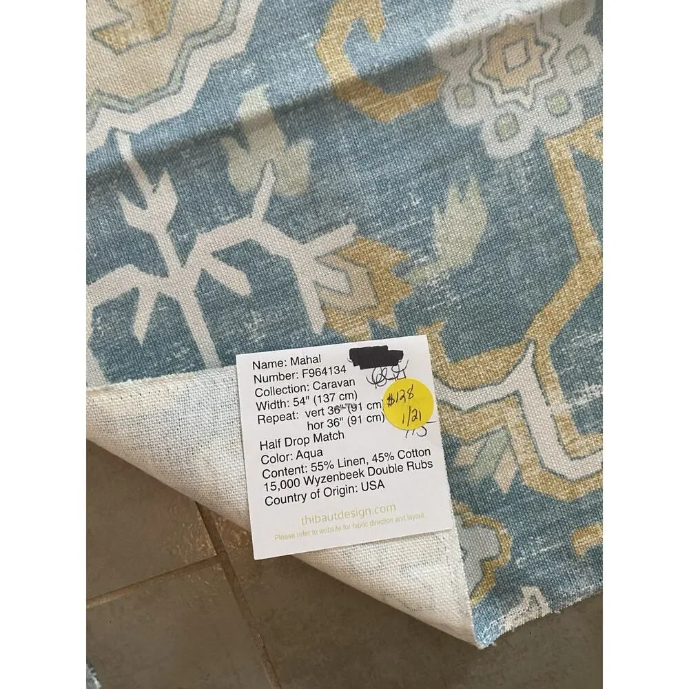 Thibaut Mahal Aqua Plus Coordinate Geometric Jacquard Fabric Samples 25